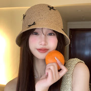 Women's Summer Bow Straw Hat for Sun Protection