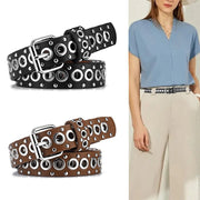 Unisex Fashion Belt with Air Hole Decor