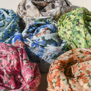Floral Silk Scarf for Women, Fashion Casual Shawl Outdoor