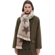 Warm Gradient Color Five-pointed Star Scarf for Fall & Winter