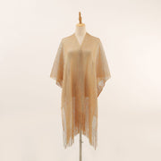 Beach Shawl with Gold and Silver Accents - Quick-Drying Sun Protection