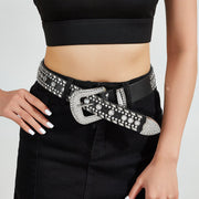Rhinestone Rivet Punk Fashion Belt