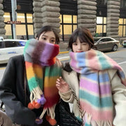 Warm Rainbow Scarf for Women
