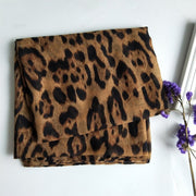 Leopard Print Voile Scarf - 90cm Elegant Accessory