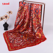 Vibrant Cashew Print Silk Scarf - Large Square Kerchief