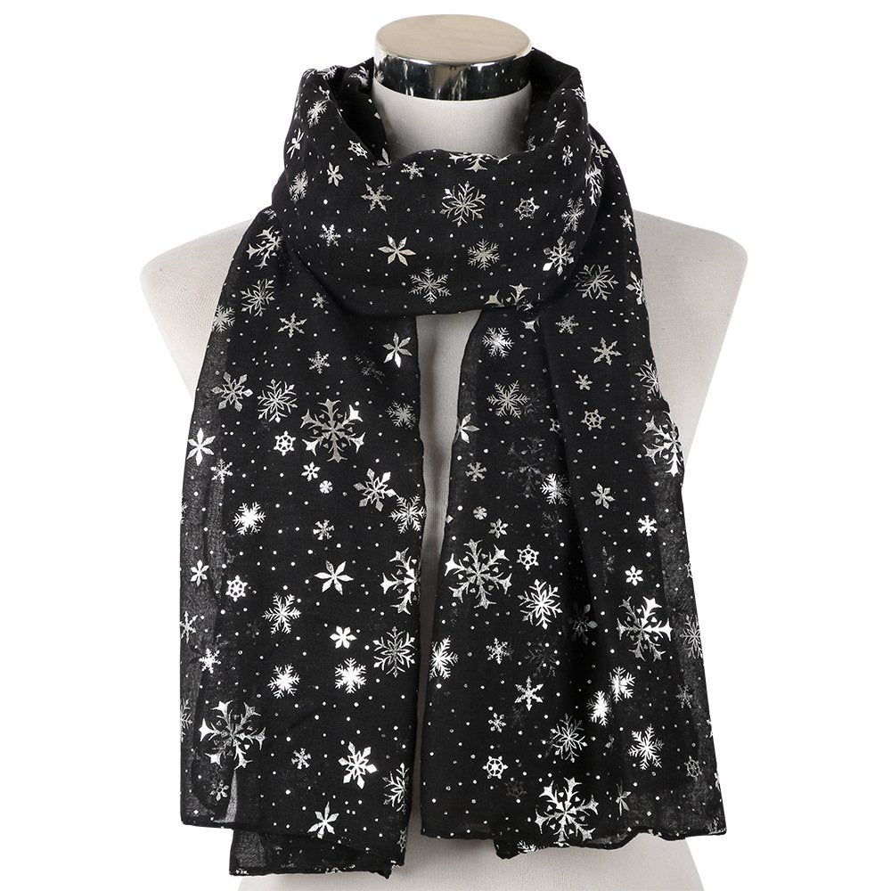 Snowflake Hot Silver Dot Scarf - Warm Winter Gift