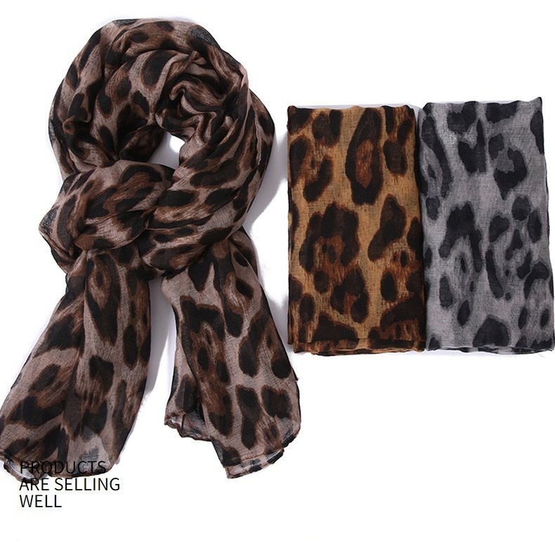 Sun Protection Scarf for Women - Classic Leopard Print