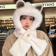 Furry Fox Ear Hat for Women - Winter Warmth
