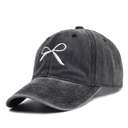 Retro Distressed Bowknot Baseball Cap for Women
