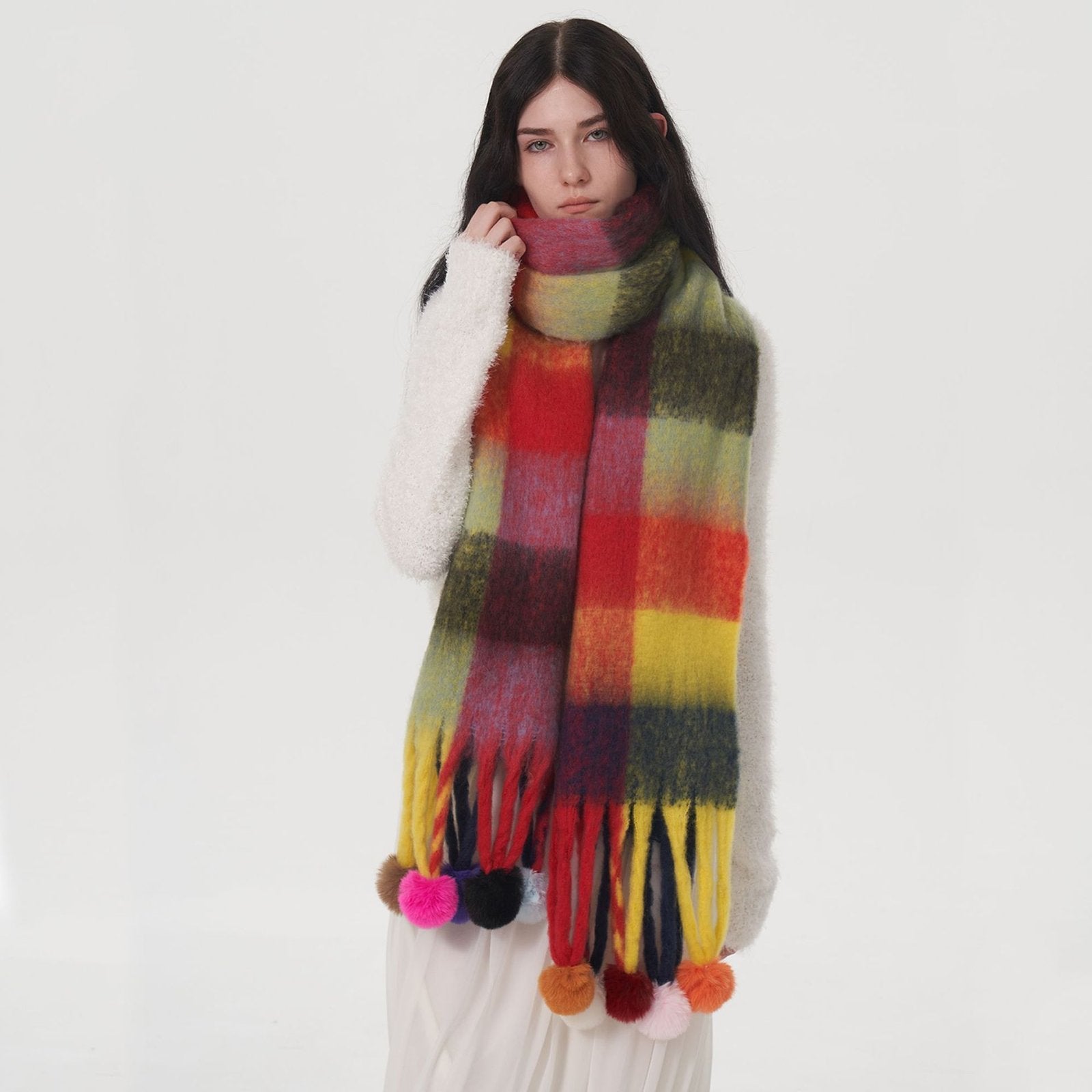 Mid-Length Mohair Scarf for Women