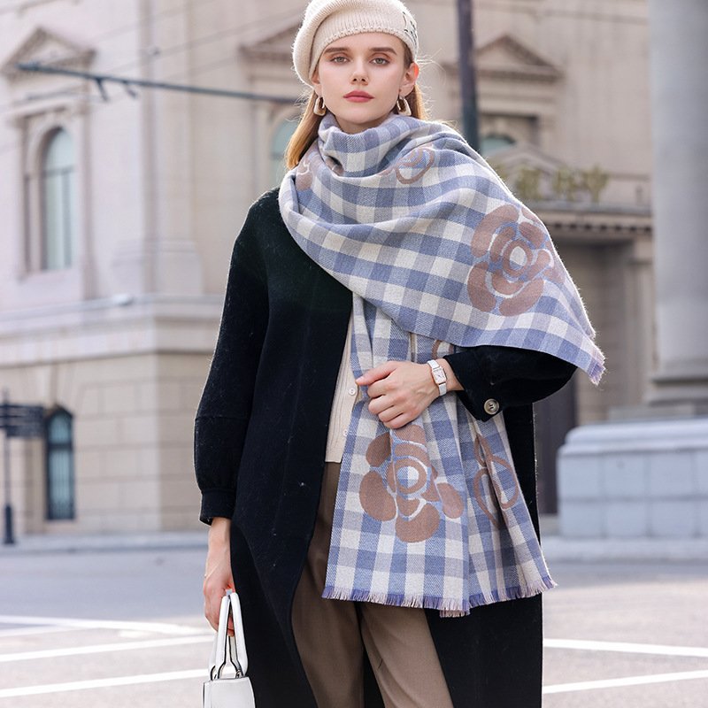 Stay Warm in Style with Cold Protection Plaid Scarf