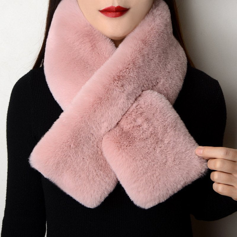 Warm Artificial Rabbit Fur Plush Scarf
