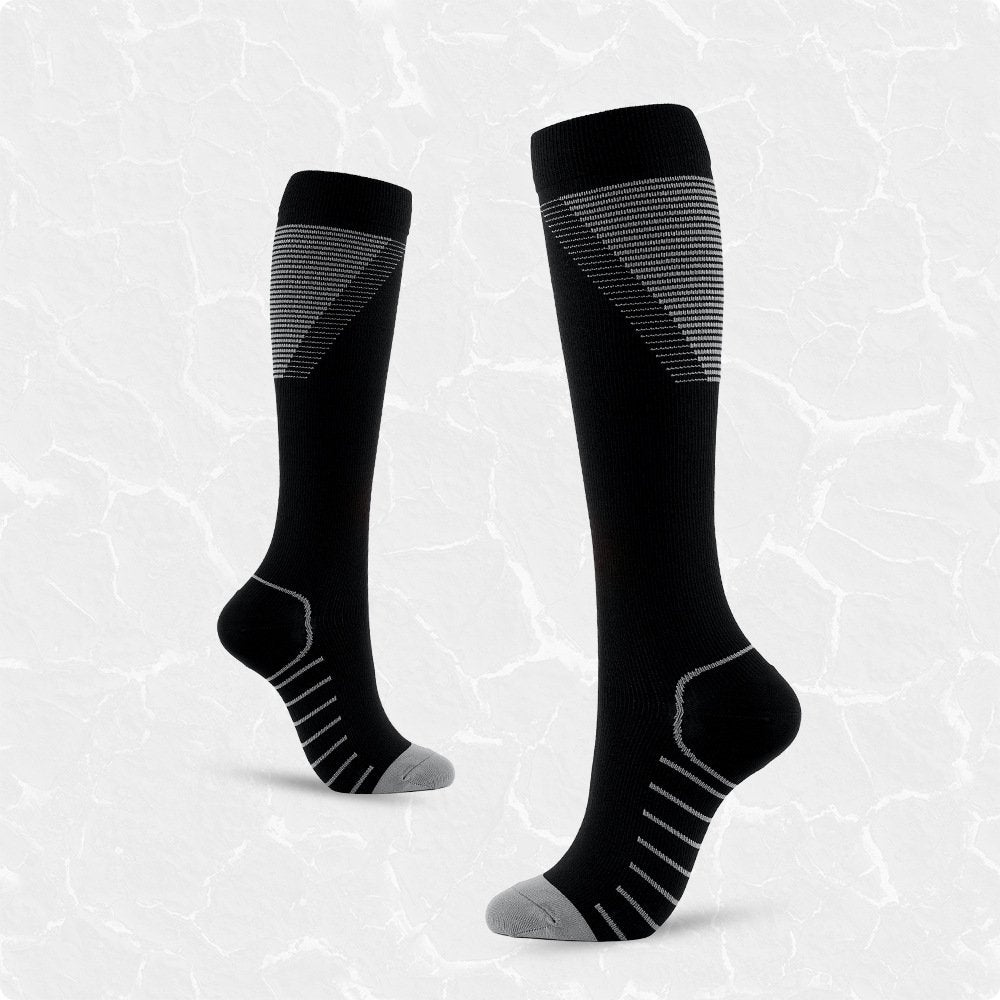 V-Shaped Compression Socks for Men & Women - Geometric Pattern