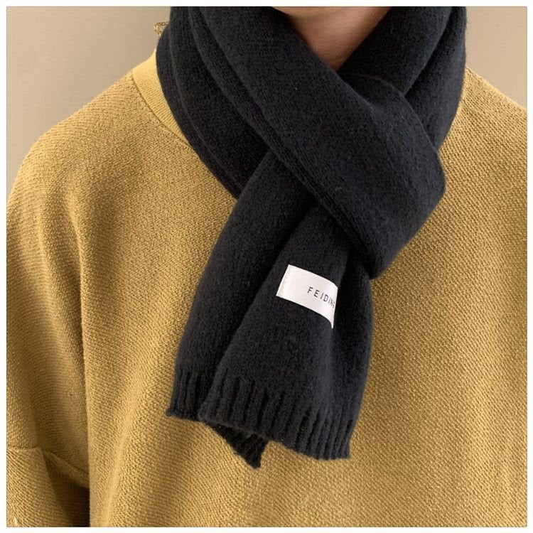 Warm Knitted Wool Scarf for Men Women