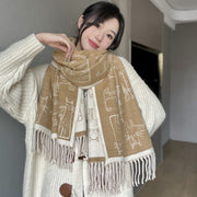 Warm Double-Sided Cashmere Scarf for Cold Weather
