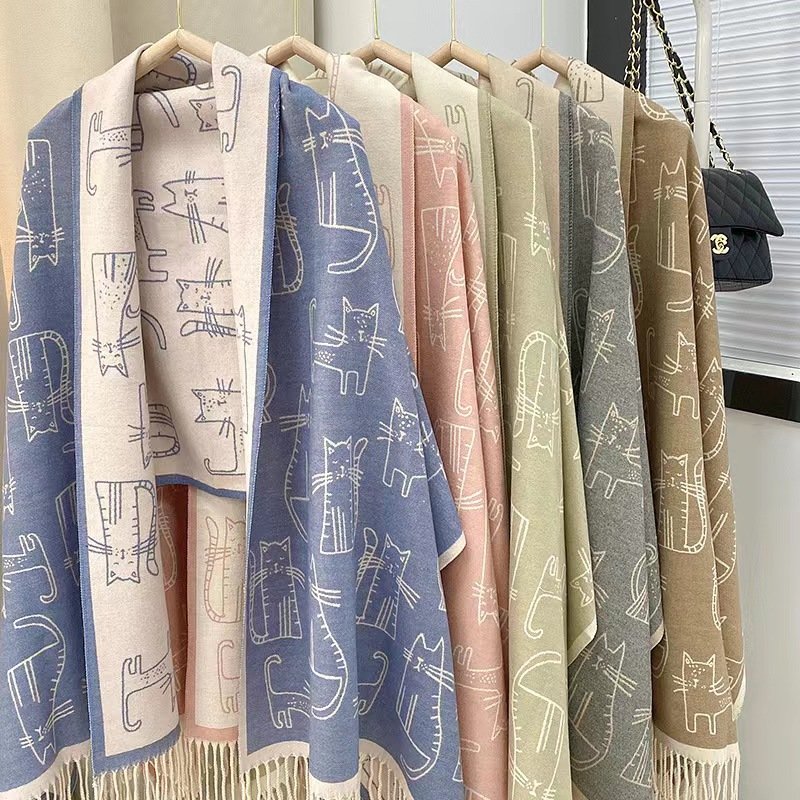 Warm Cashmere Tassel Shawl Scarf