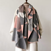 Warm Plaid Cashmere Scarf for Cold Weather