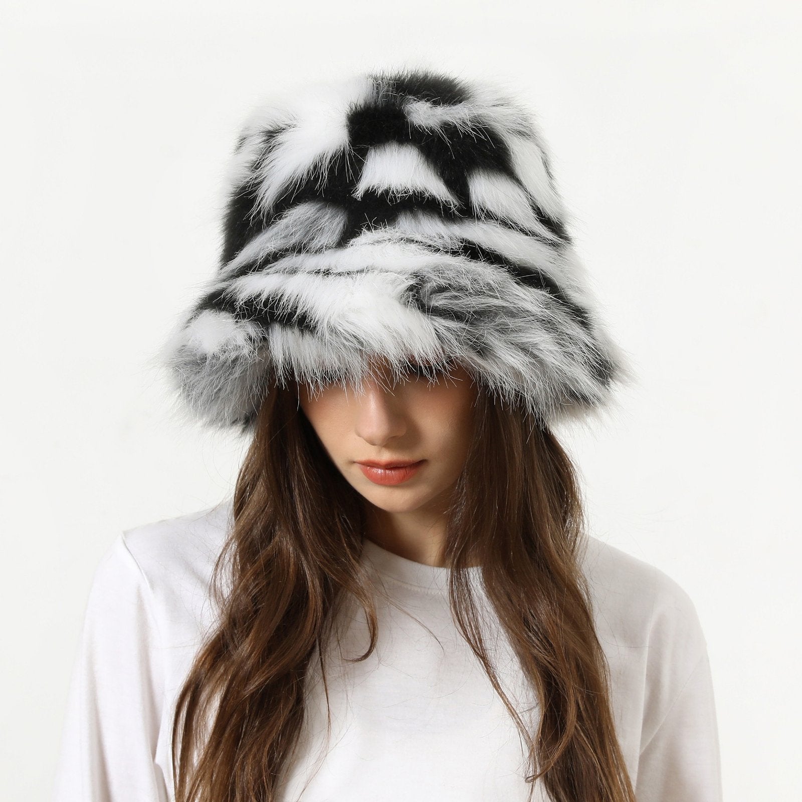 Warm Plush Bucket Hat for Women