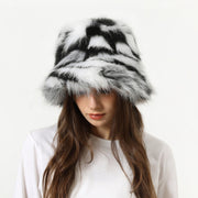 Warm Plush Bucket Hat for Women