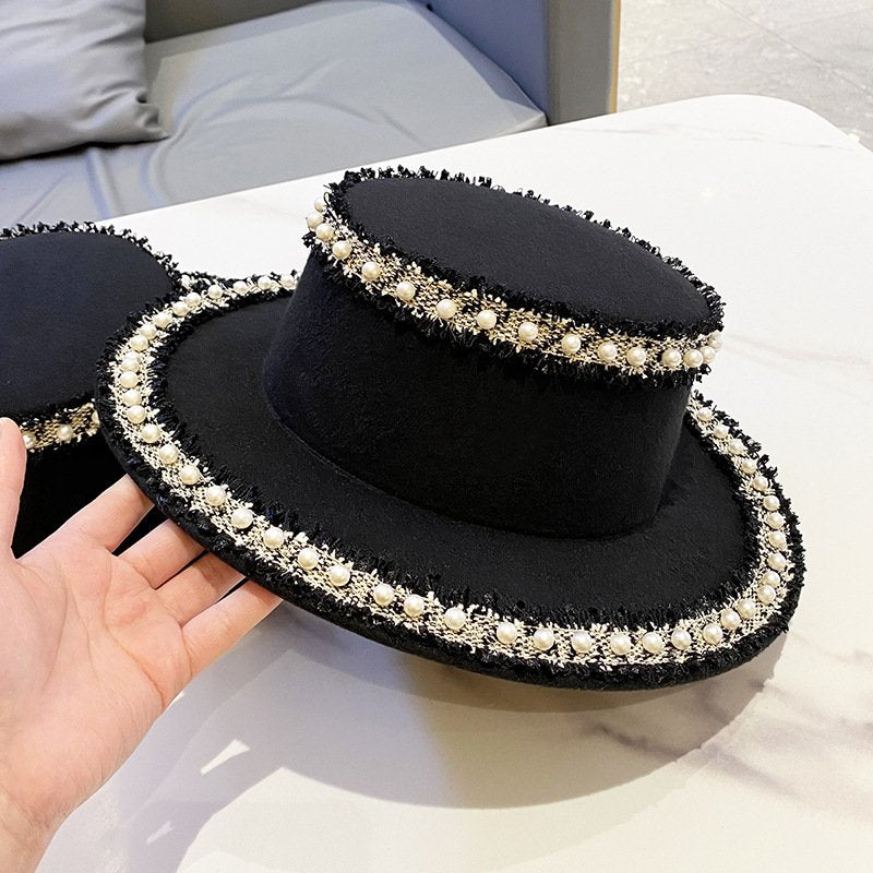 Pearl Accent Wool Hat