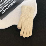 Double-Layer Velvet Knitted Touchscreen Gloves for Women