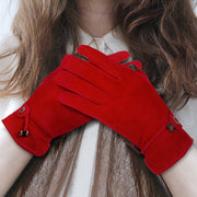 Warm Touch Screen Leather Gloves for Women