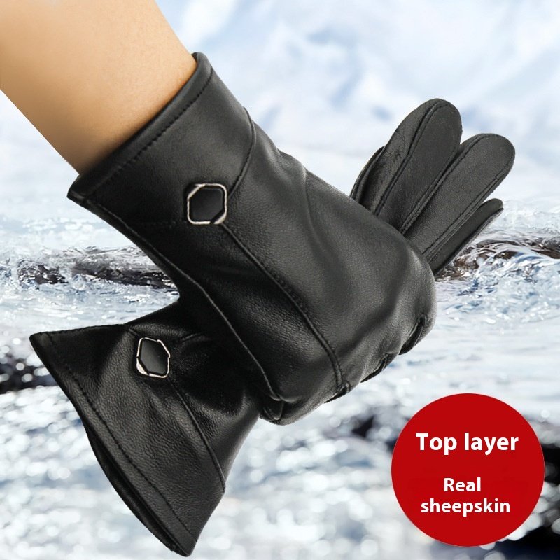Winter Touch Screen Sheepskin Gloves for Women