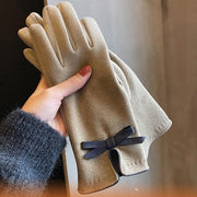 Warm Korean-Style Fleece-Lined Women's Gloves