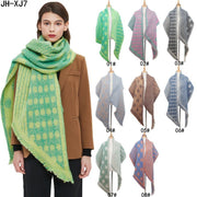 European & American Circle Yarn Thickened Jacquard Dot Bevel Shawl Scarf