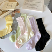 Breathable Combed Cotton Striped Socks for Women