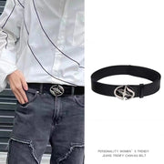 Personalized Black Metal Buckle Belt for Women
