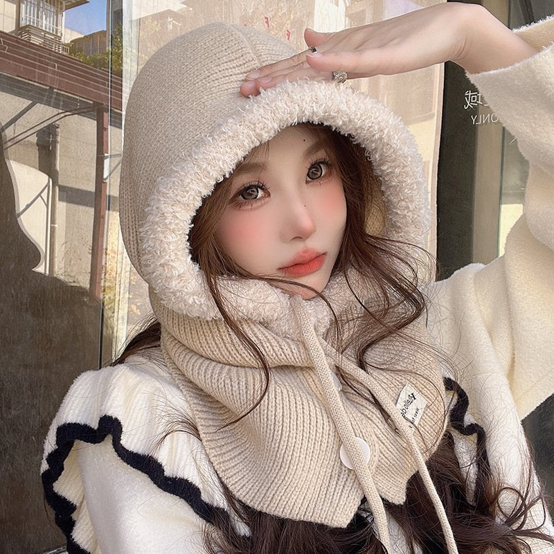 Women's Beanie Hats for Winter, Acrylic Earflap Balaclava Headgear for Cold Weather