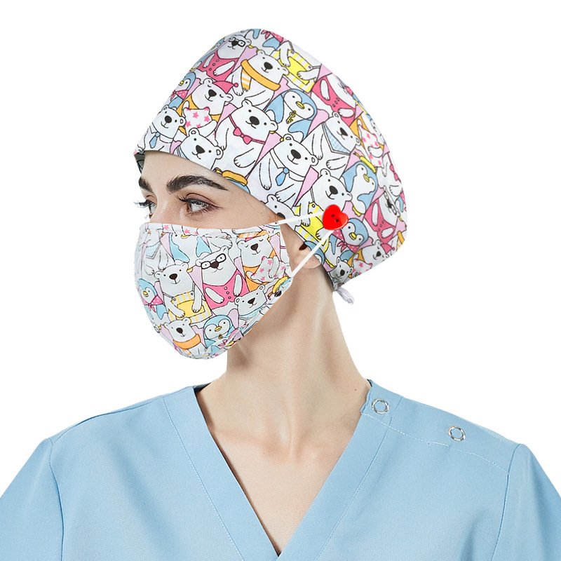 Nurse Cap for Women, Cartoon Operating Room Hat, Doctor's Clinic Cap