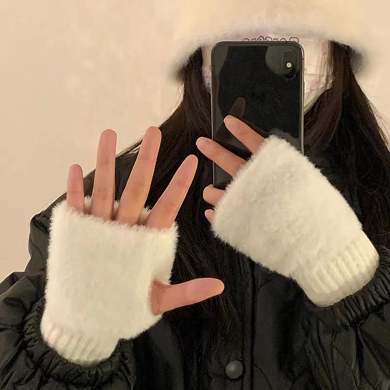Warm Half Finger Thermal Gloves for Winter