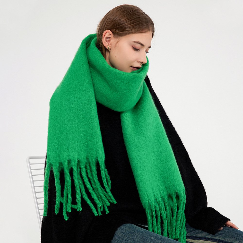 Thick Mohair Scarf for Women, Soft & Warm
