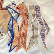 Vintage Floral Silk Scarf for Women