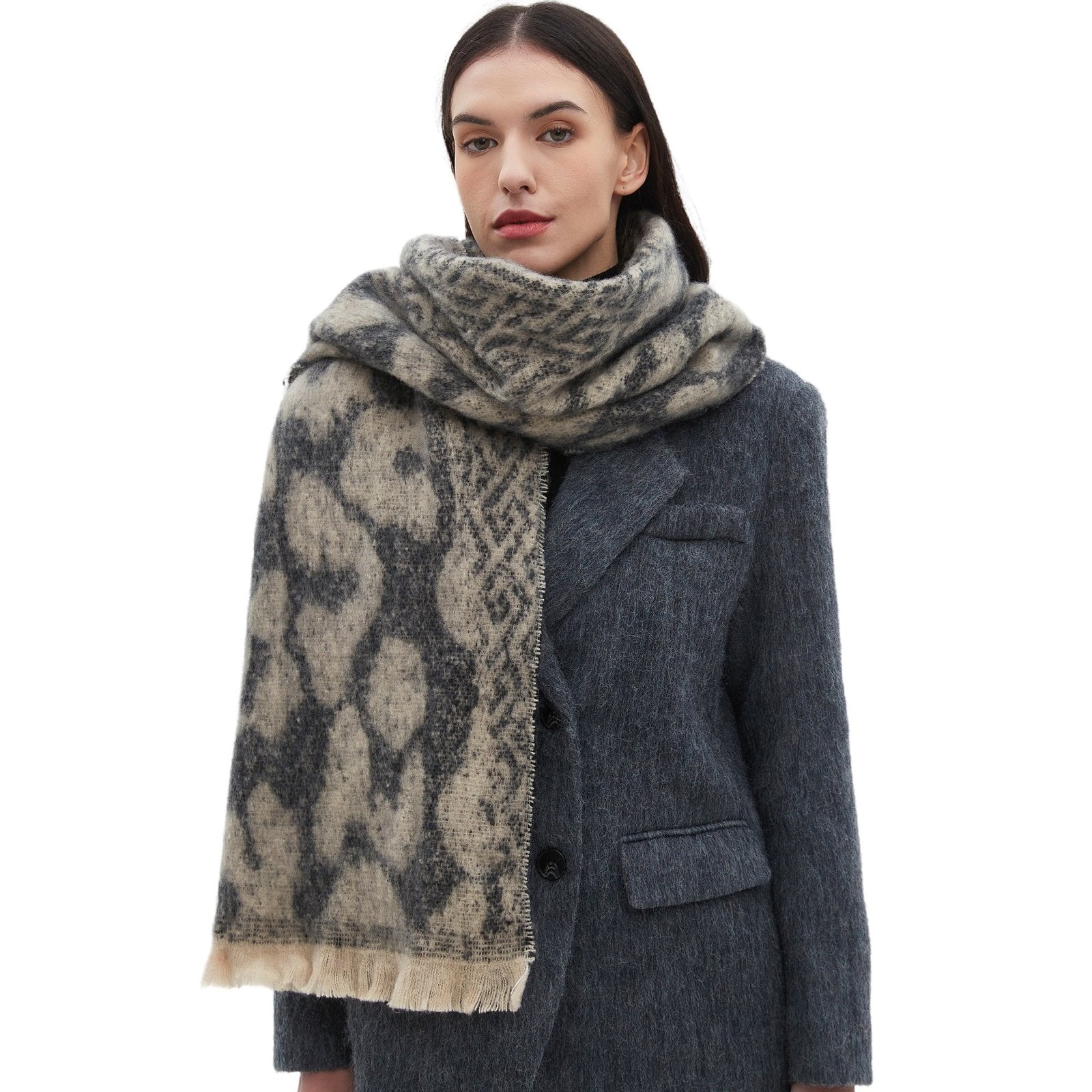 Stay Warm in Style with Leopard-print Scarf Shawl
