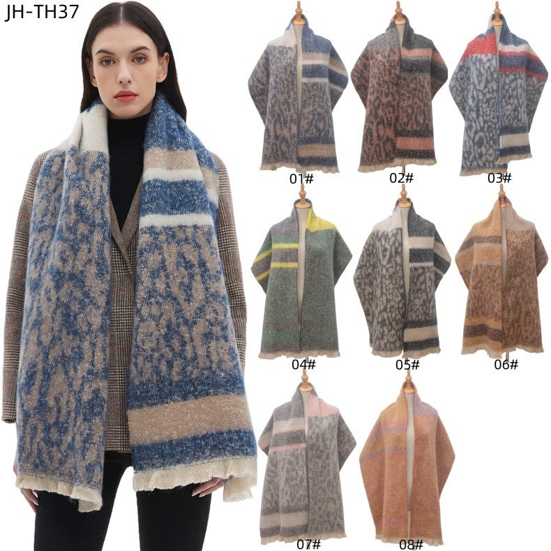 Warm Leopard Print Scarf for Men & Women