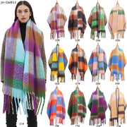 Warm Plus-Size Plaid Scarf for Women