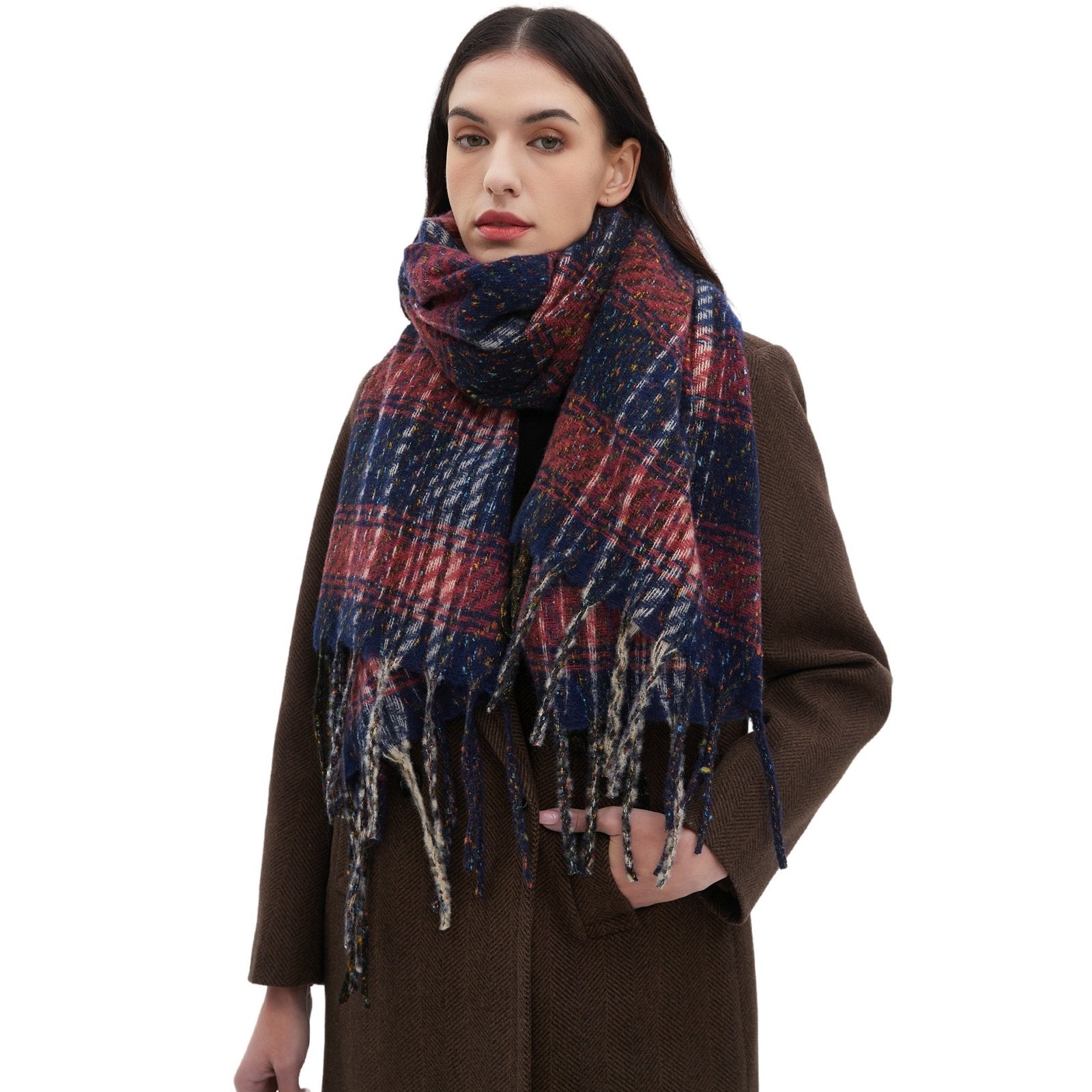 Warm Plaid Tassel Scarf for Men & Women - Winter Essentials