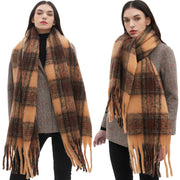 Cozy Autumn Scarf for Women - Orange Coffee
