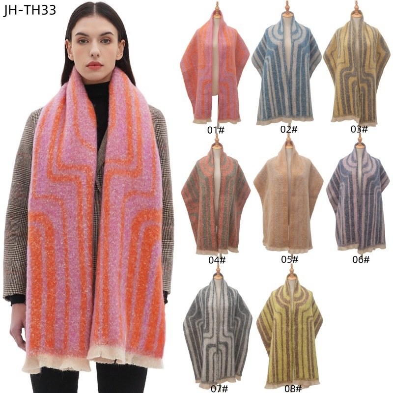 Warm Jacquard Scarf for Autumn Winter