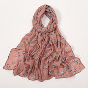 Fresh Floral Chiffon Scarf for Women