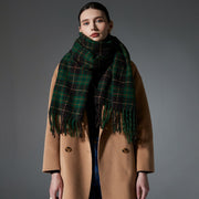 Green Tassel Plaid Scarf Shawl
