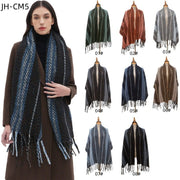 Warm Striped Scarf Shawl for Winter