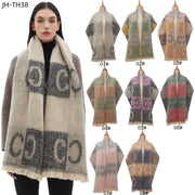 Warm Jacquard Letter Scarf for Men & Women, 190x40cm