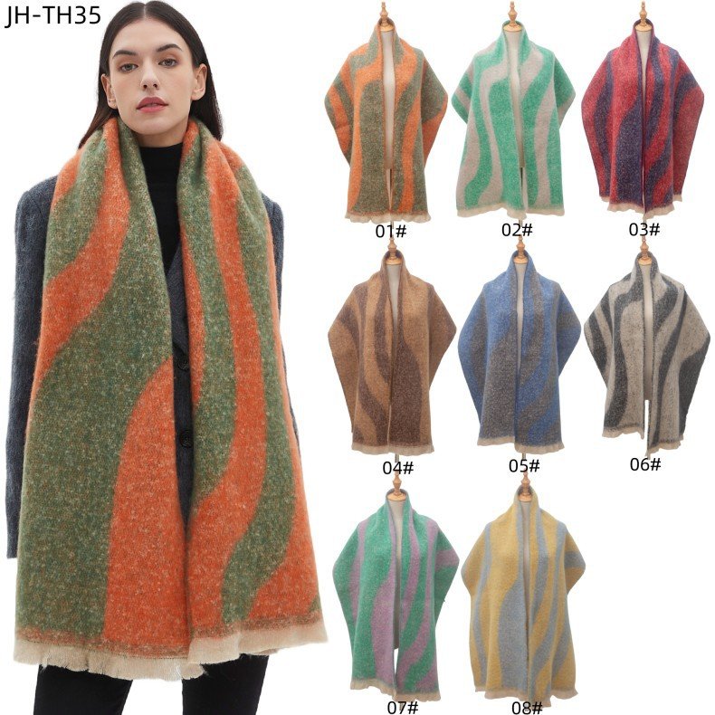 Warm Circle Yarn Jacquard Scarf for Autumn & Winter