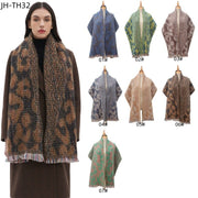 Warm Jacquard Leopard Scarf for Men & Women