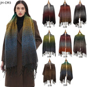 Gradient Color Tassel Shawl Scarf for Women
