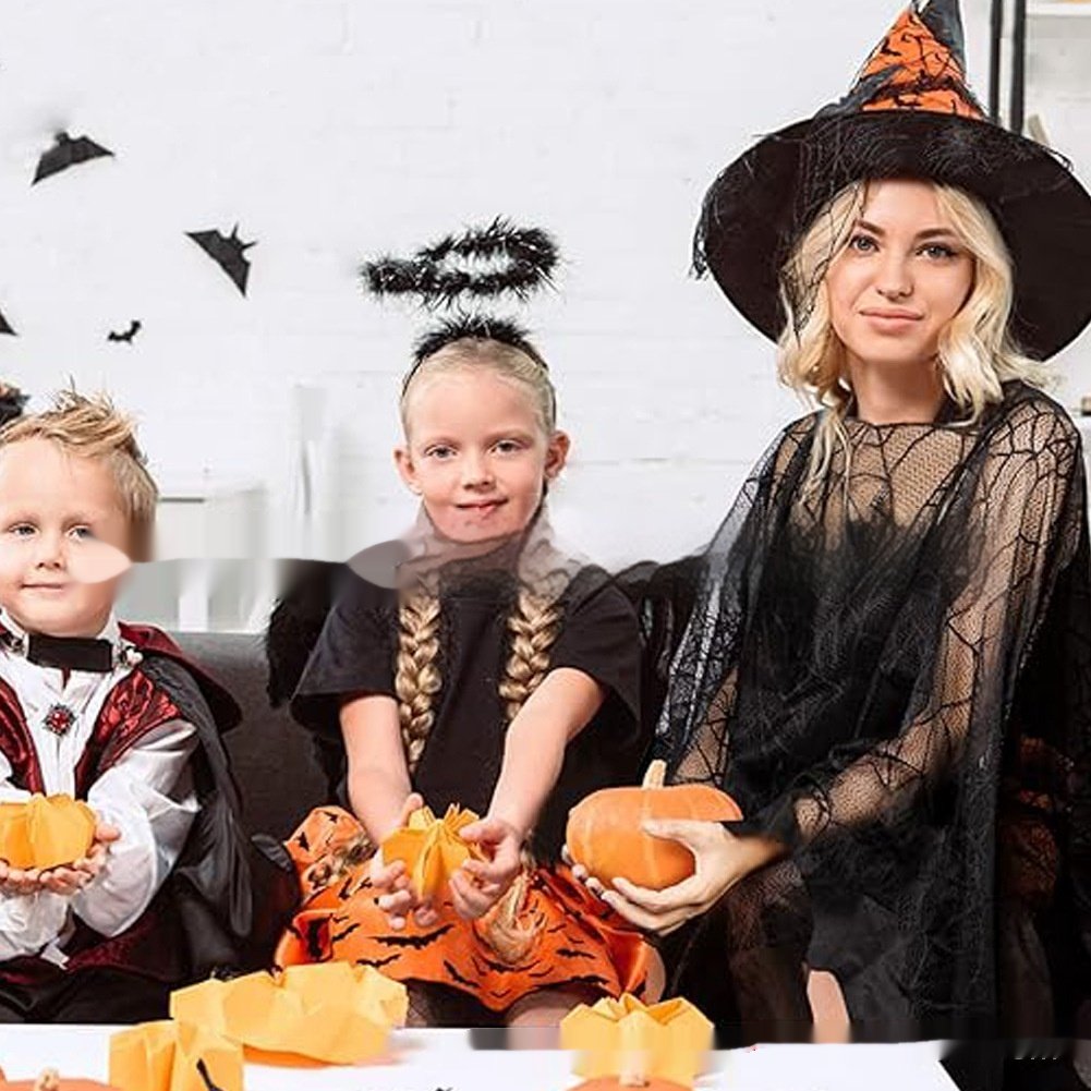 Spooky Bat Cloak Shawl for Halloween Party